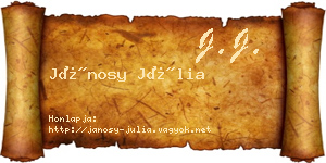 Jánosy Júlia névjegykártya