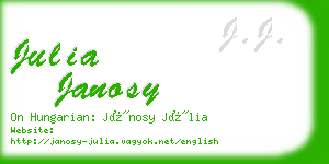 julia janosy business card